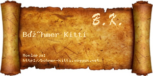 Böhmer Kitti névjegykártya